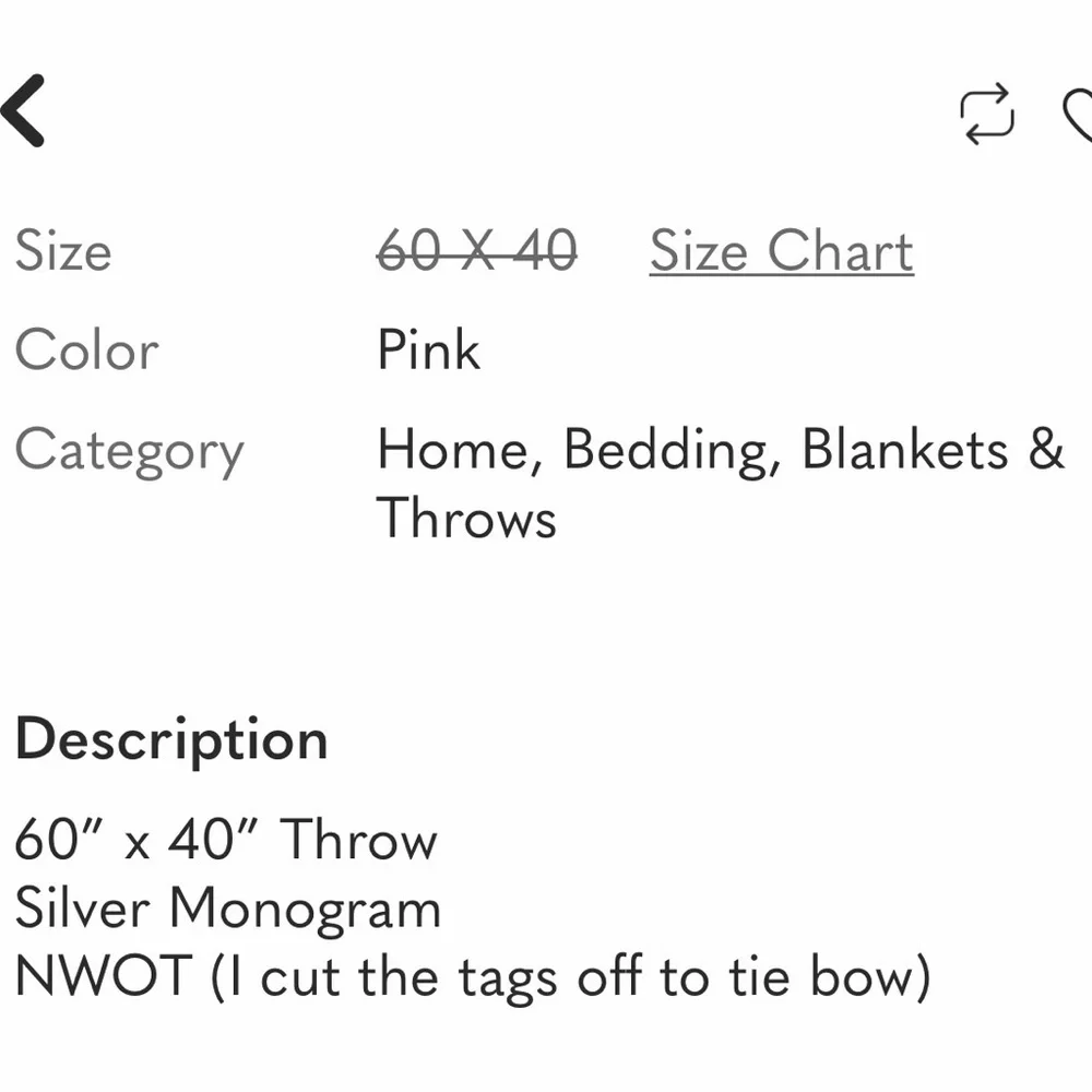 Simplicity Soft Pink ultra soft 40” X 60” throw blanket with monogram T NWOT
